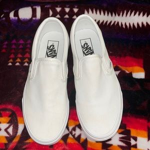 White Slip On Vans